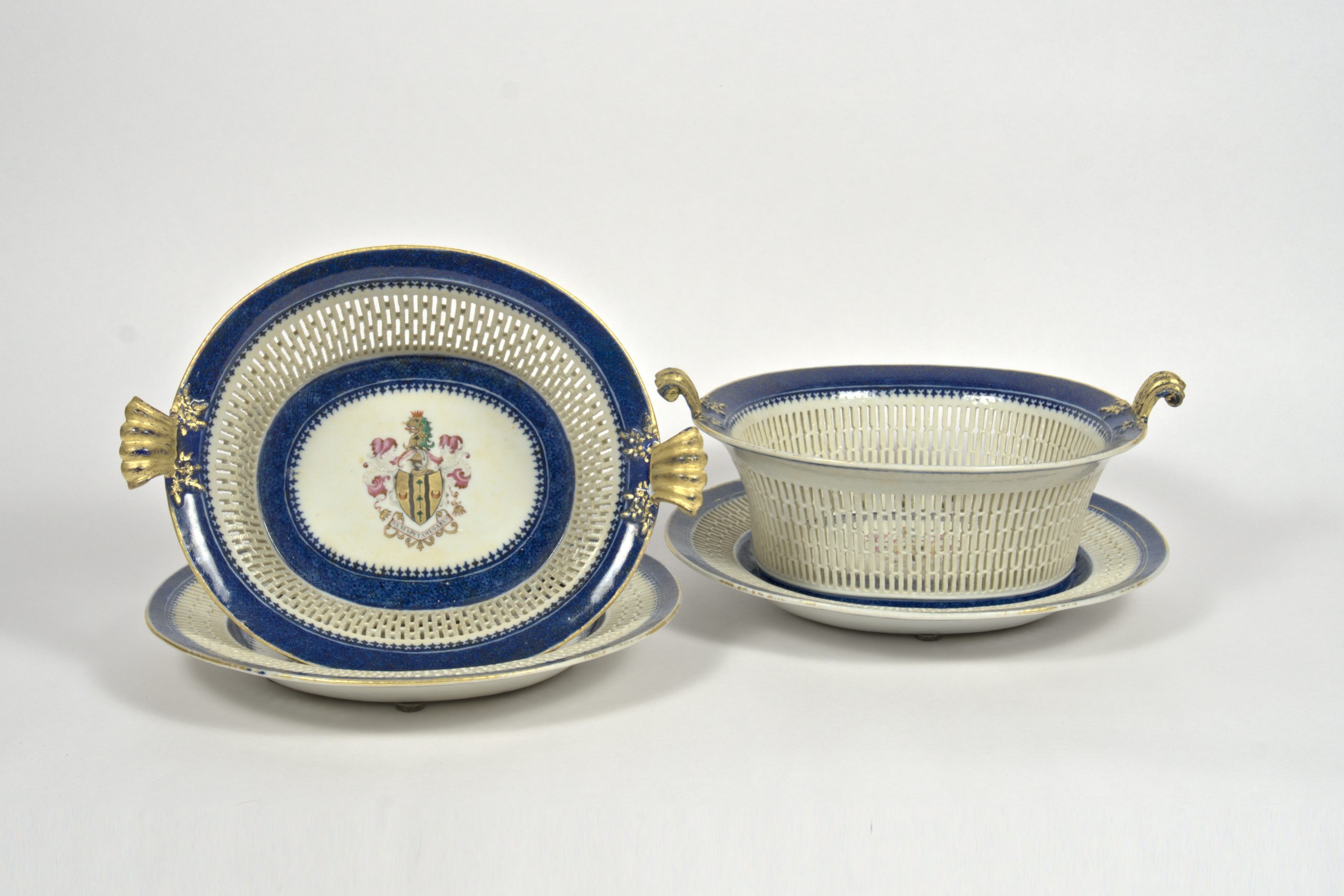 Pair of Chinese Export Porcelain Fruit Baskets