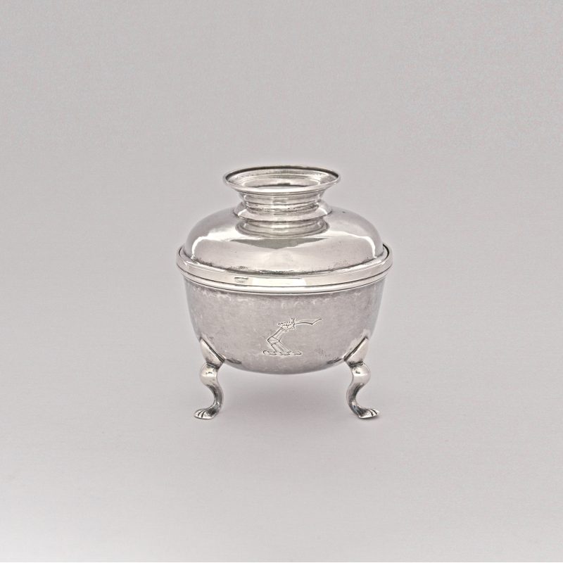 Antique silver sugar bowl by Josiah Austin