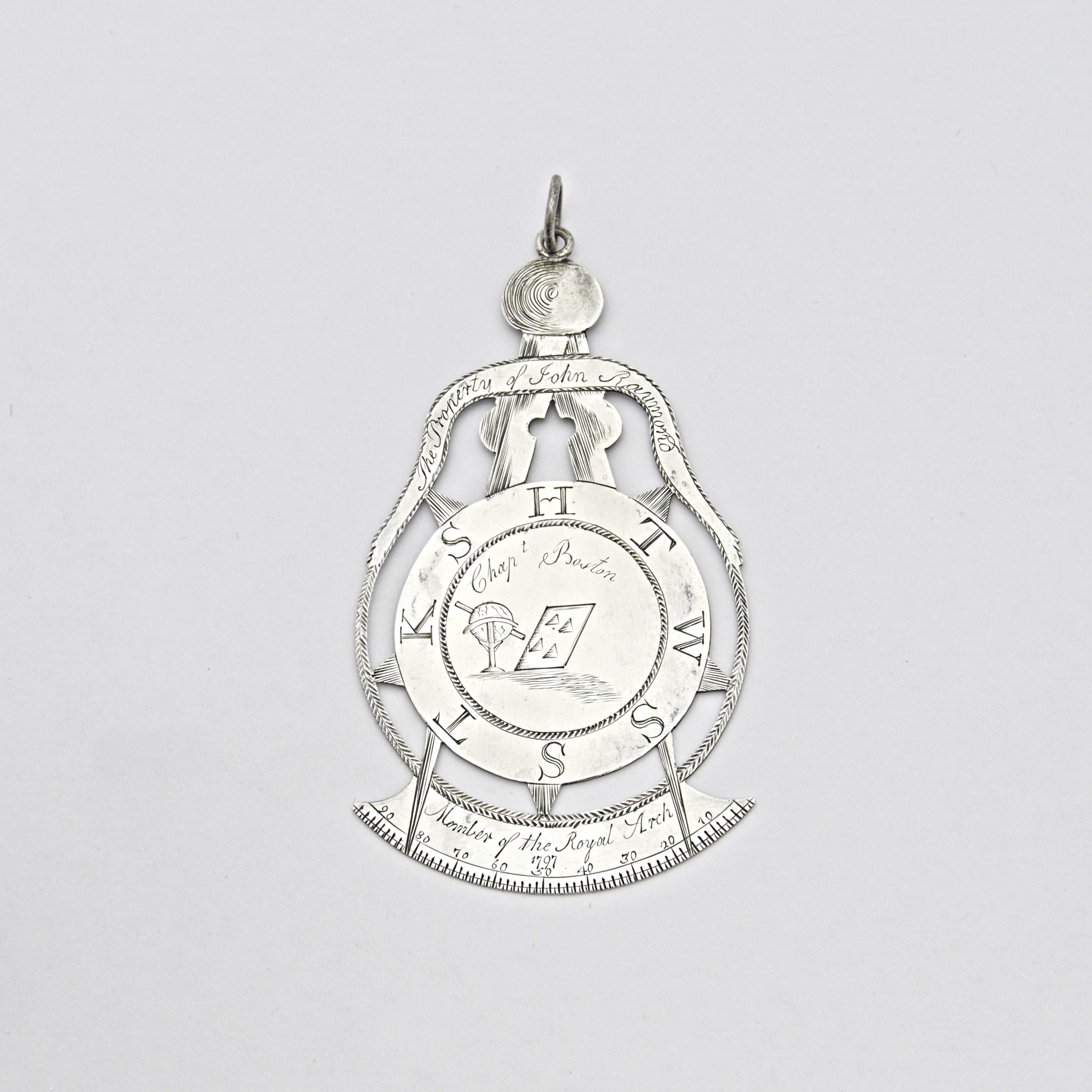 Silver masonic mark jewel