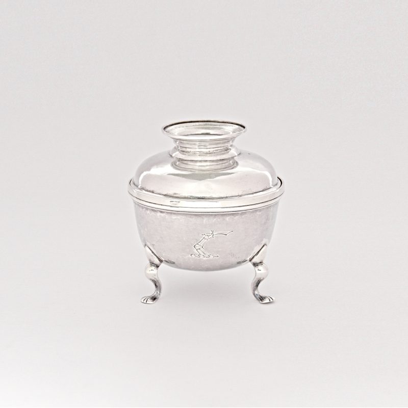 Antique silver sugar bowl by Josiah Austin
