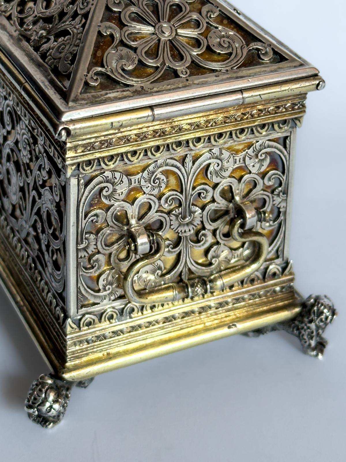 Miniature Silver-gilt Marriage Casket - Image 6