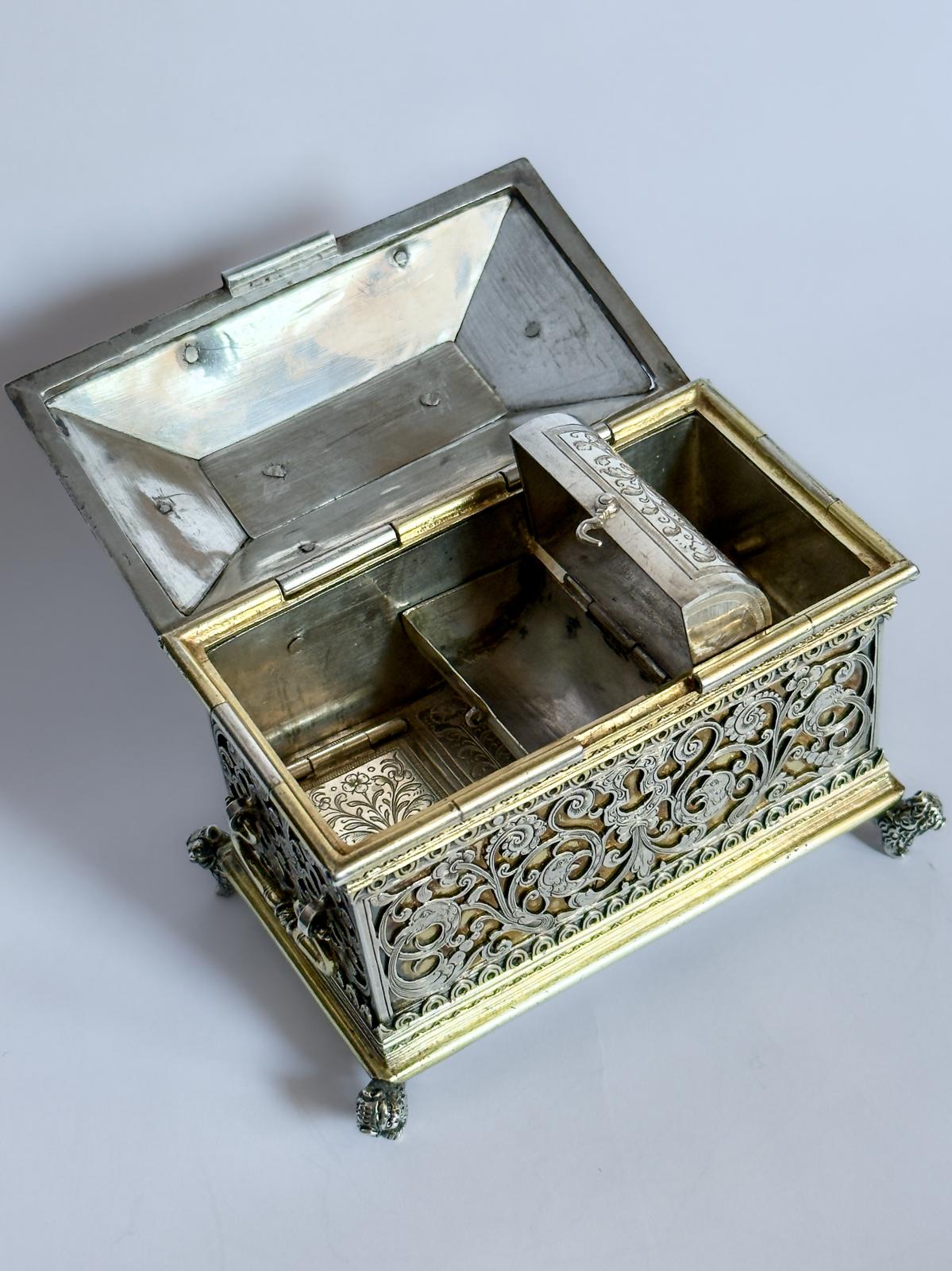 Miniature Silver-gilt Marriage Casket - Image 3