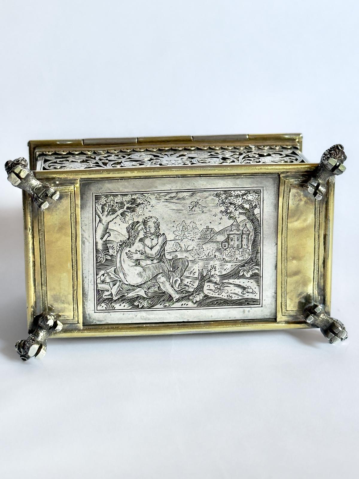 Miniature Silver-gilt Marriage Casket - Image 5