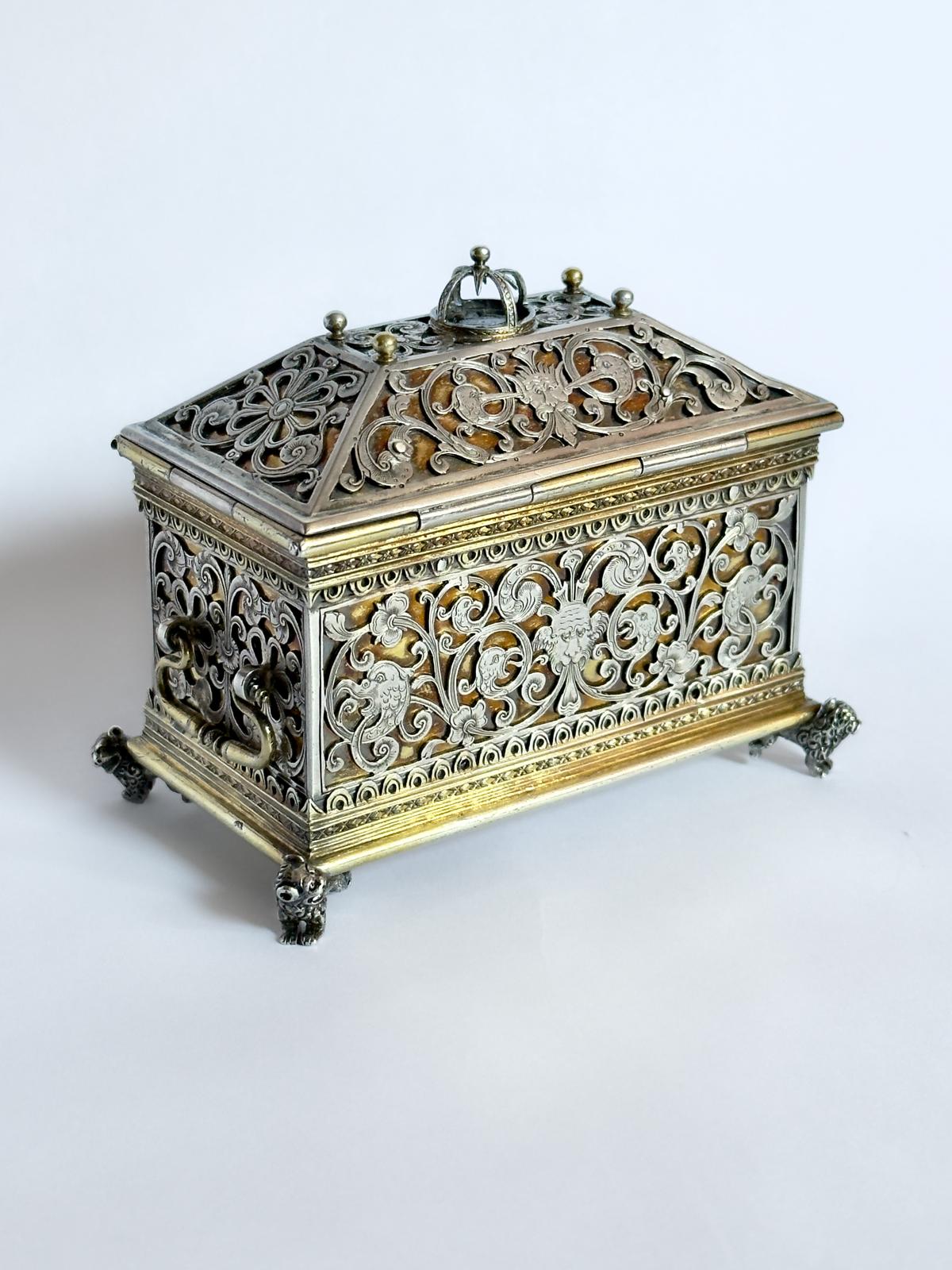 Miniature Silver-gilt Marriage Casket